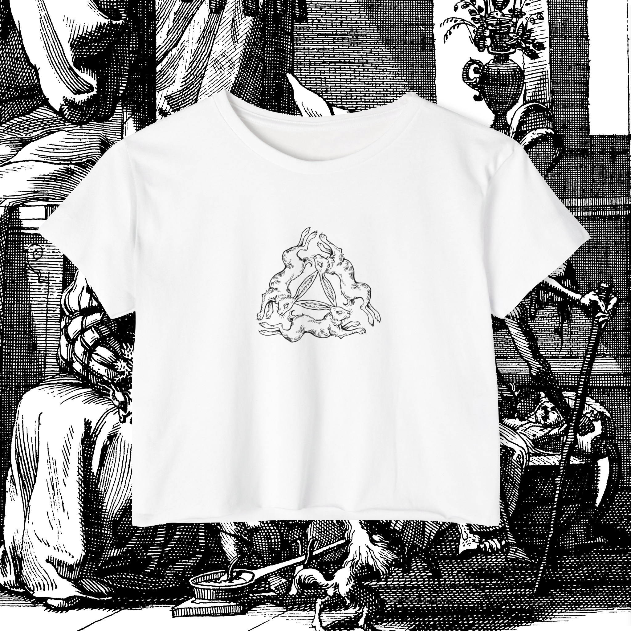 Three Hares Folklore Crop Tee