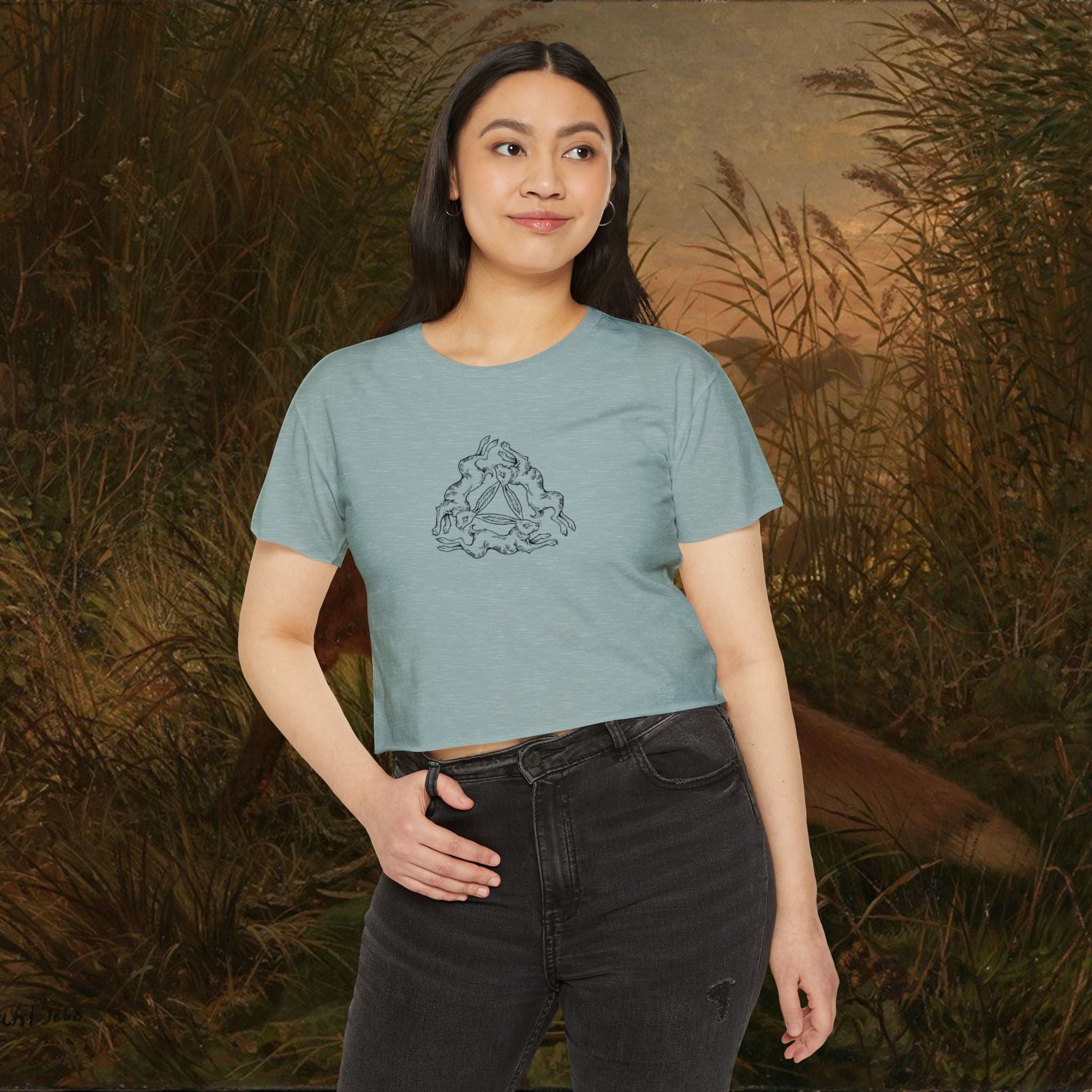Three Hares Folklore Crop Tee