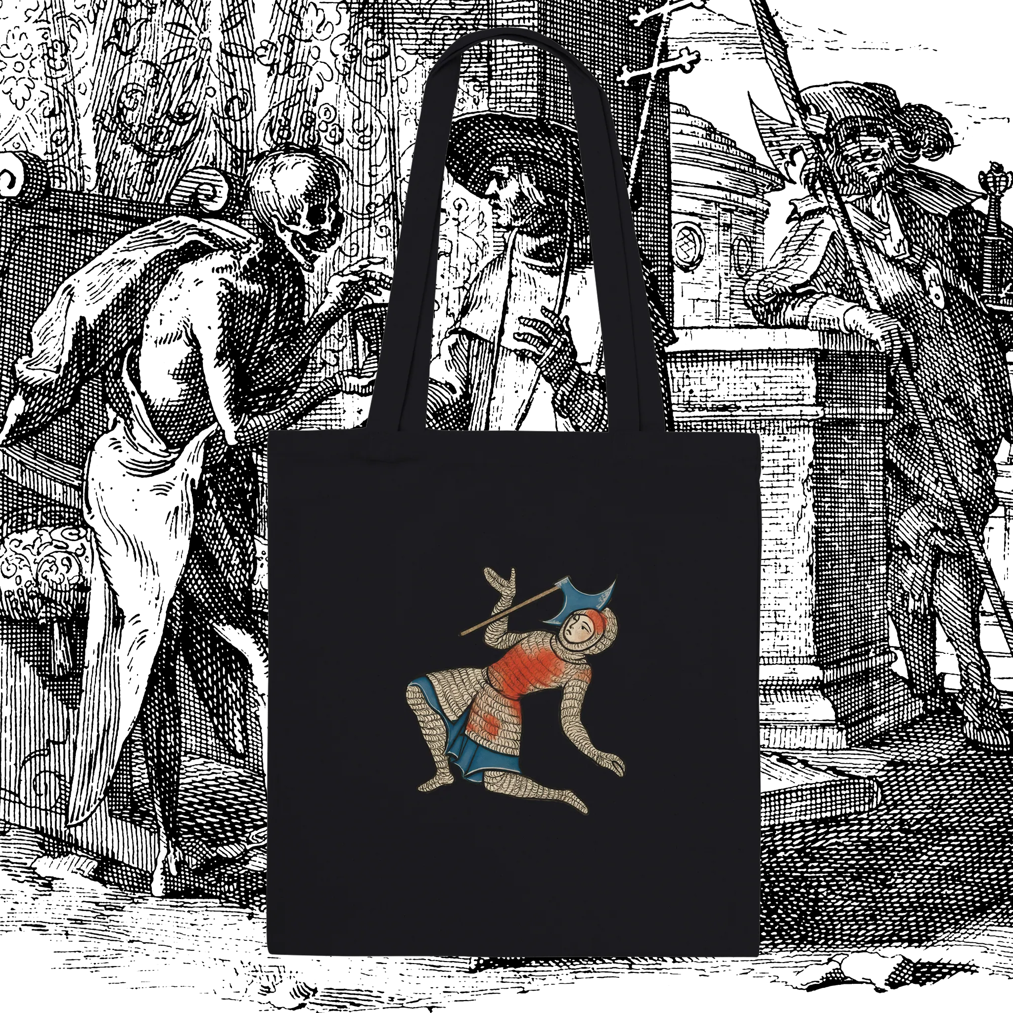 Chaotic Medieval Knight Tote Bag